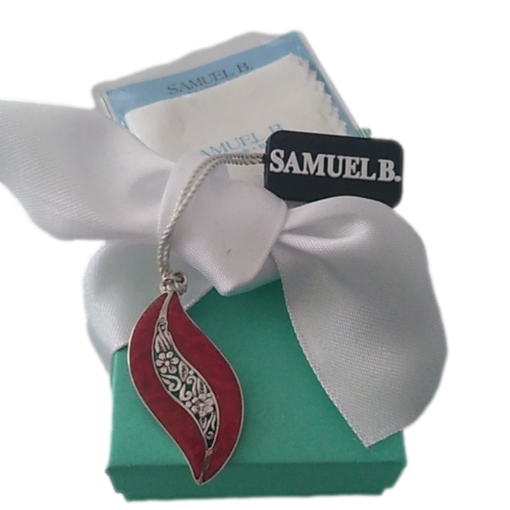 Samuel B. Benham 925 Sterling Silver+ Coral Pendant